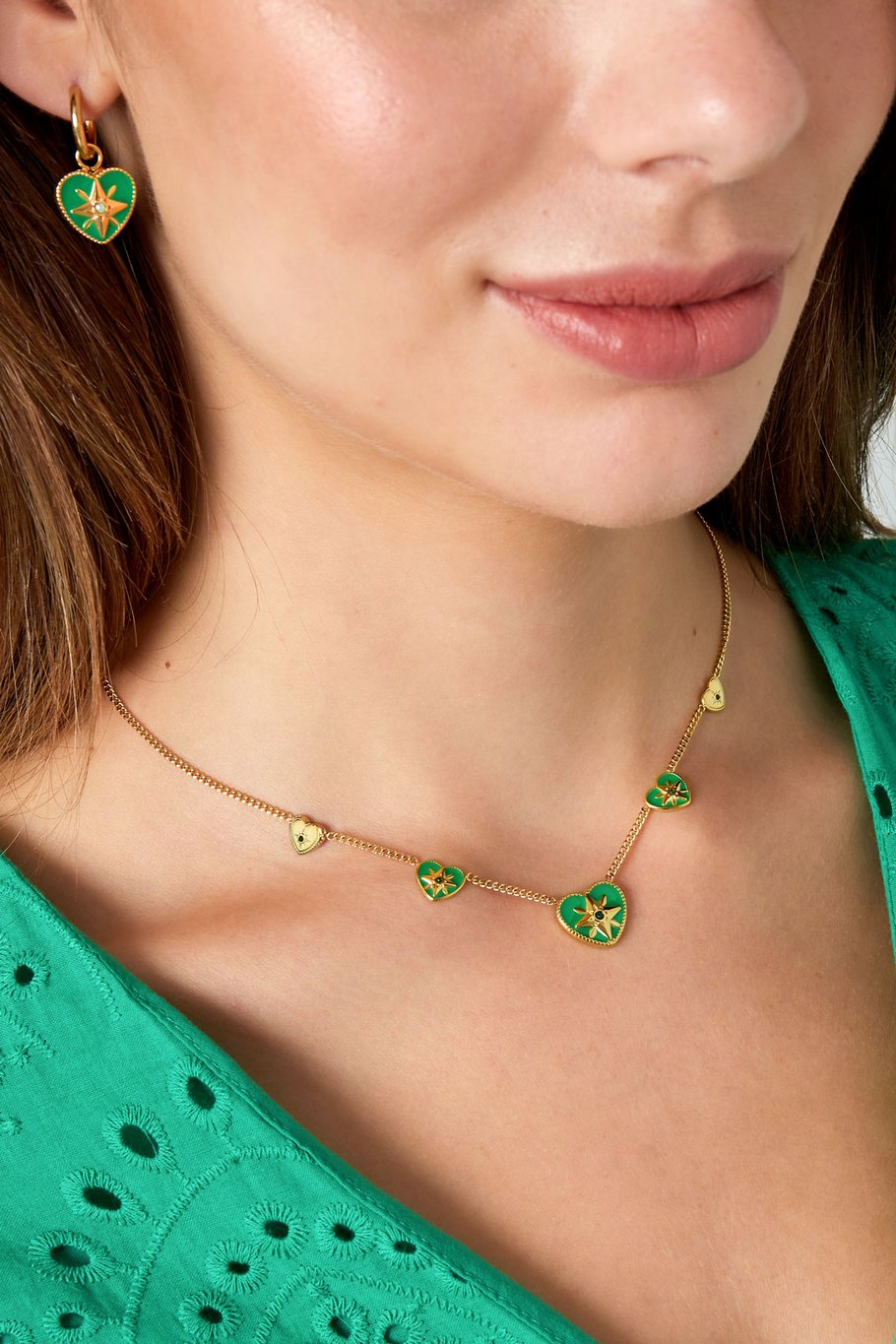 ketting 5 hartjes wit Afbeelding3